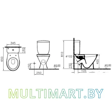 Унитаз Vitra Norm Blanc 9837B099-7201 картинка 2